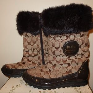 Coach - Brown Logo Snow Boots